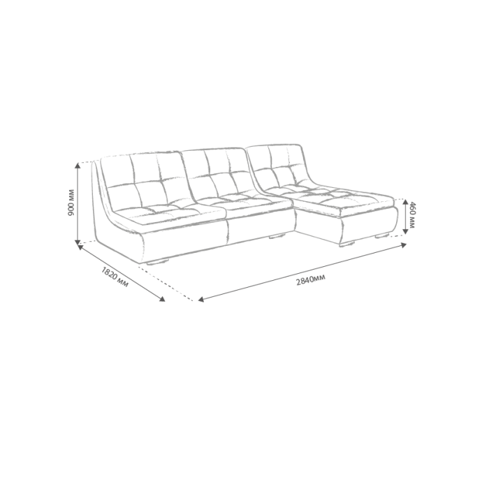 Кутовий диван Оскар-1 розкладний 2,84м