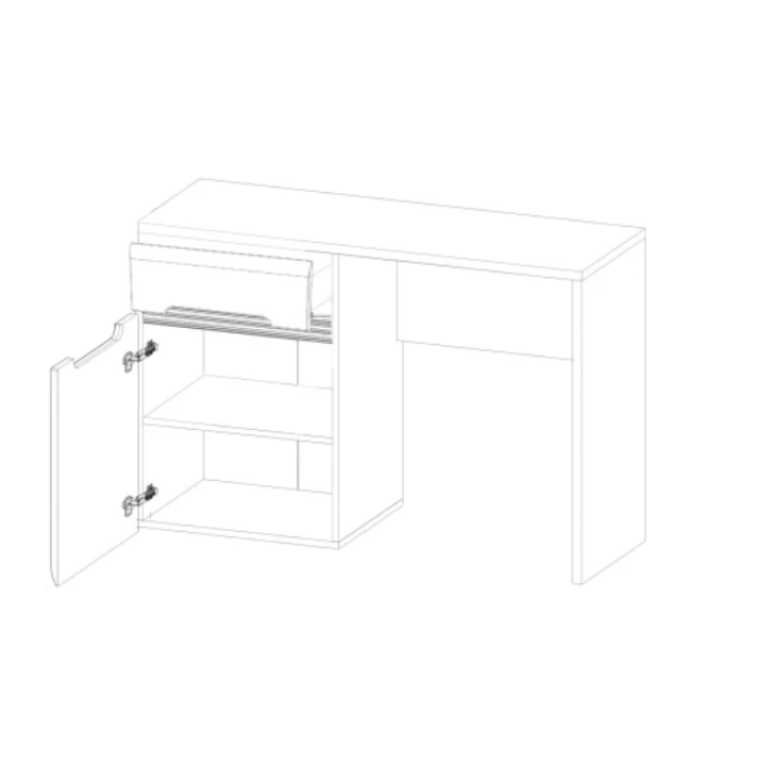 Стіл туалетний Ацтека (Амелія) 110x41 см з тумбою та ящиком, білий/венге