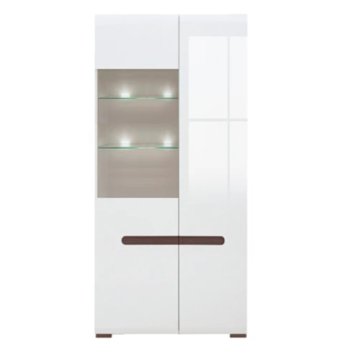 Шафа-вітрина Ацтека (Амелія) з підсвічуванням 90 см Біла