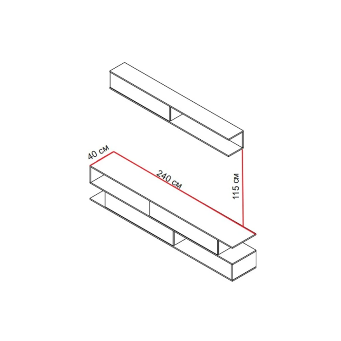 Стінка у вітальню Брік / Brik Кашемір/дуб сонома