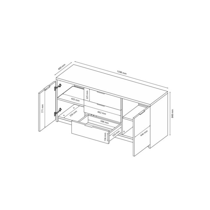Комод Рома Color 2дв 3шх