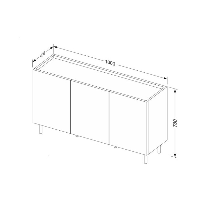 Комод Нео 3дв 1.6м