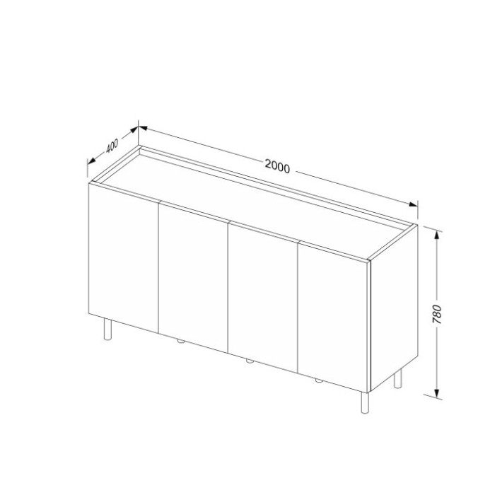 Комод Нео 4дв 2.0м