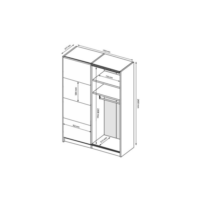 Шафа-купе Лорі 1.5м