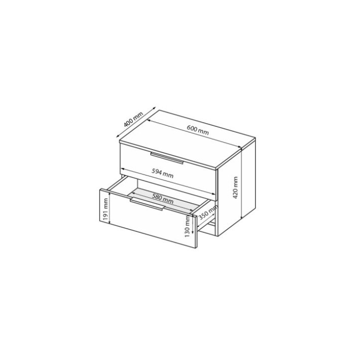 Приліжкова тумба Міла 2шх