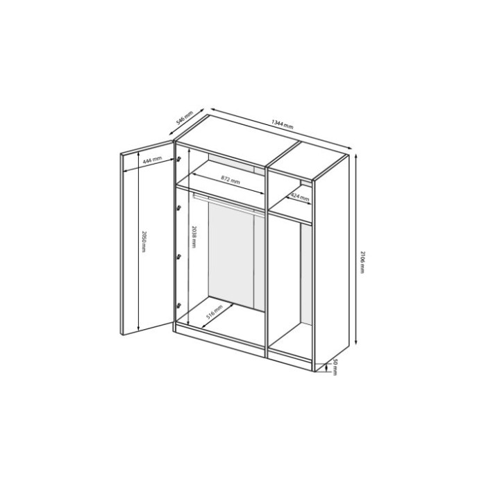Шафа 3дв Міла без дзеркала