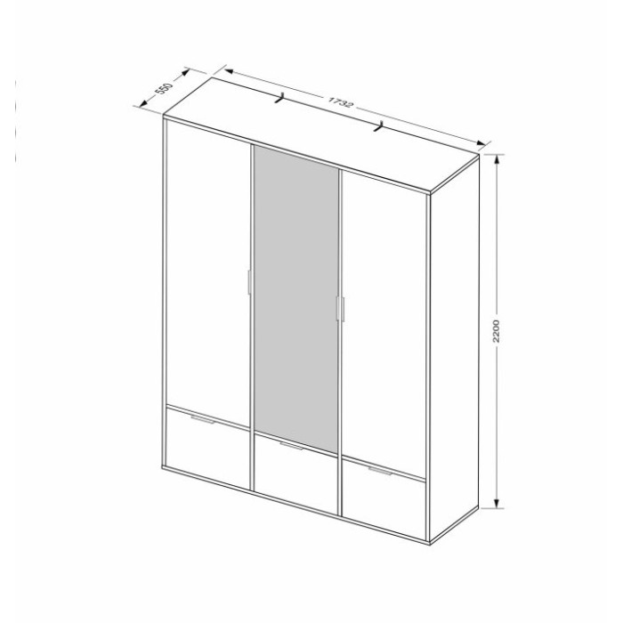 Шафа Олівія 3дв.3шх