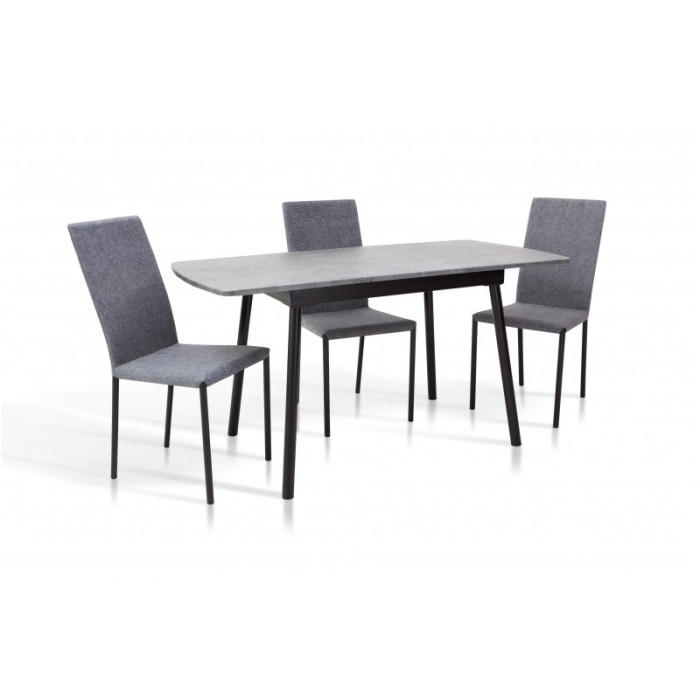 СТІЛ ОБІДНІЙ СОЛО (ЧОРНИЙ/Т.СІРИЙ)