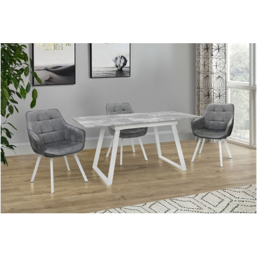 Стіл обідній Тандем (білий/базальт)