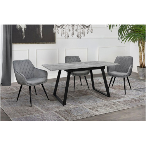 Стіл обідній Тандем (чорний/базальт)