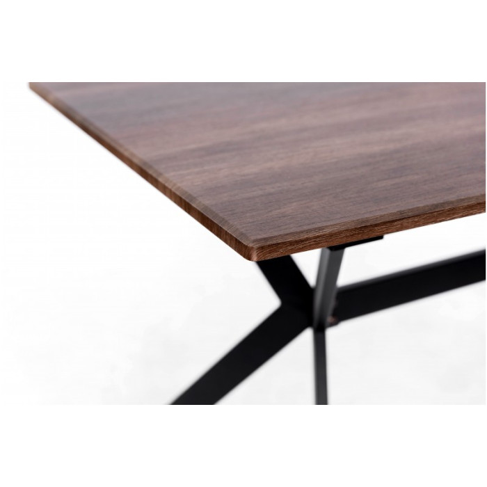 СТІЛ ОБІДНІЙ Х'ЮСТОН (ЧОРНИЙ/ГОРІХ)