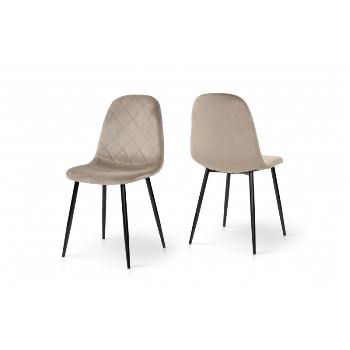 СТІЛЕЦЬ ЕМБЕР-L (Чорний/ Велюр Бежевий)