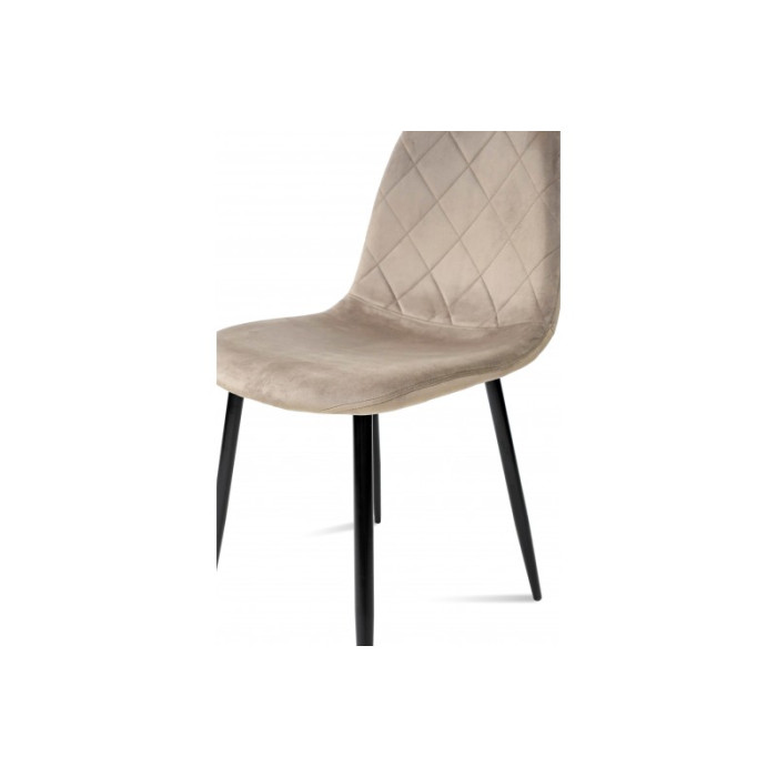 СТІЛЕЦЬ ЕМБЕР-L (Чорний/ Велюр Бежевий)