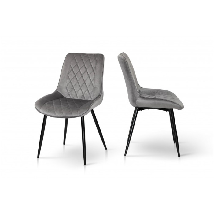 СТУЛ КОРФА (ЧЕРНЫЙ / ВЕЛЮР СЕРЫЙ)