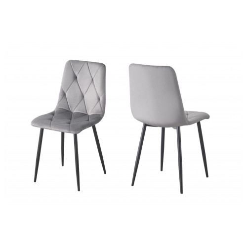 Стілець Меморі (Чорний/Велюр Сірий)