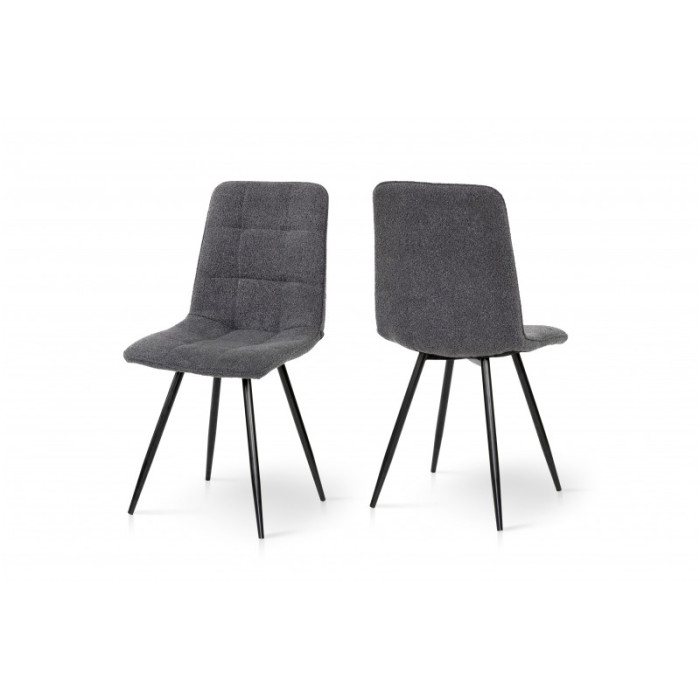 Стілець Фреш (чорний/букле темно-сірий)