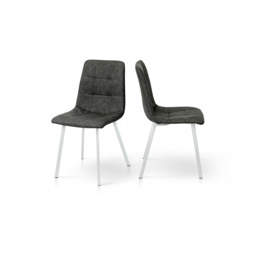 СТІЛЕЦЬ ЧІЛІ НІЖКИ квадрат (БІЛИЙ/СІРА СТАЛЬ)