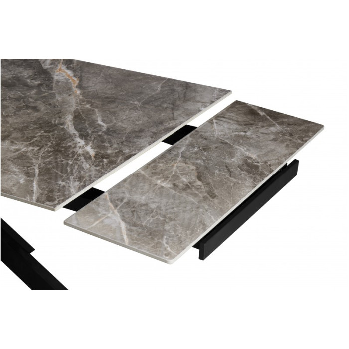 Стіл обідній Квант (чорний/кераміка Армані грей (сірий)