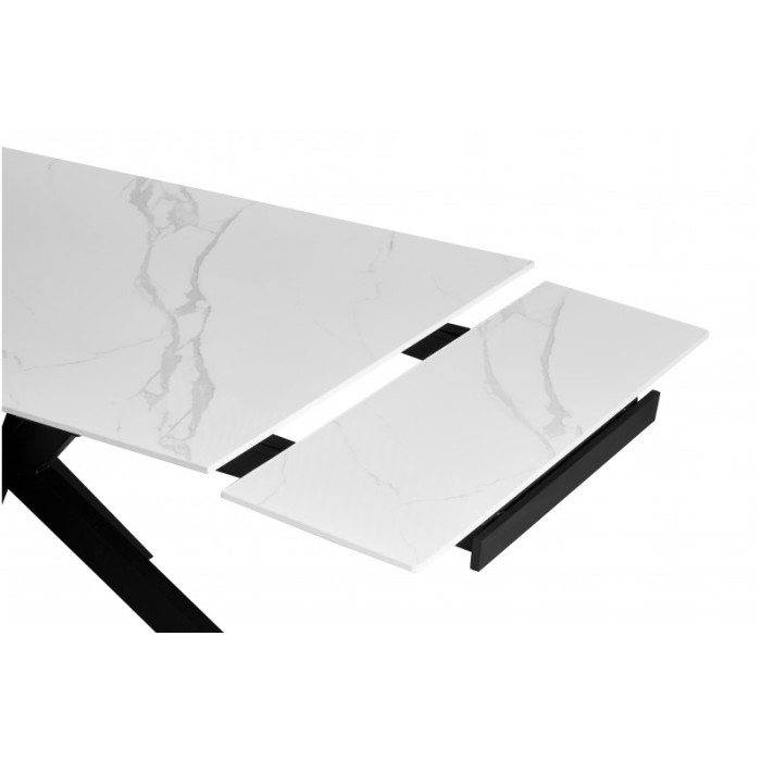 Стіл обідній Квант (чорний/кераміка білий)