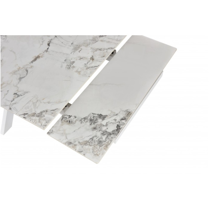 Обеденный стол Квант (белый/керамика нефрит)