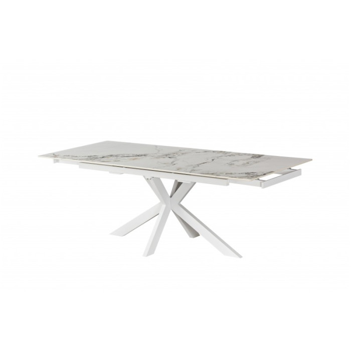 Обеденный стол Квант (белый/керамика нефрит)