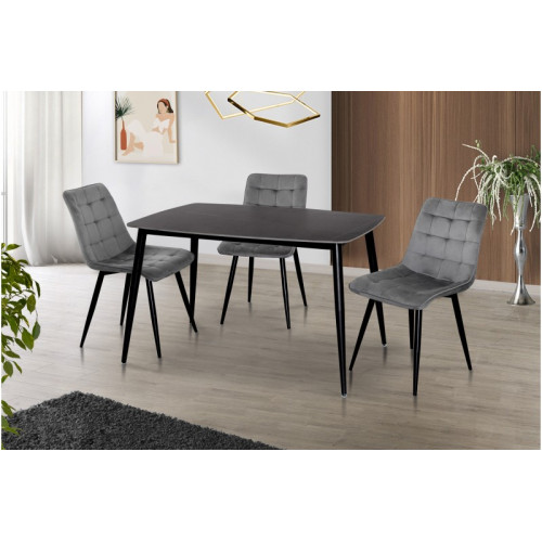 СТІЛ ОБІДНІЙ КІПАРИС (ЧОРНИЙ/ЧОРНИЙ МРАМОР)