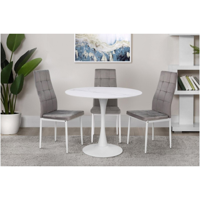 Стіл обідній Опал (білий/кераміка білий)