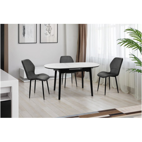 СТІЛ ОБІДНІЙ ТІТАН (Чорний/кераміка білий)