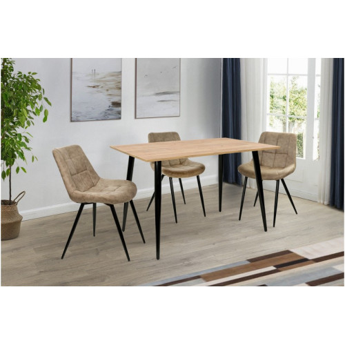 Стіл обідній Гейт (чорний/дуб крафт золотий)