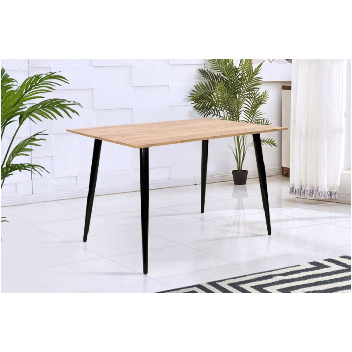 Стіл обідній Гейт (чорний/дуб крафт золотий)