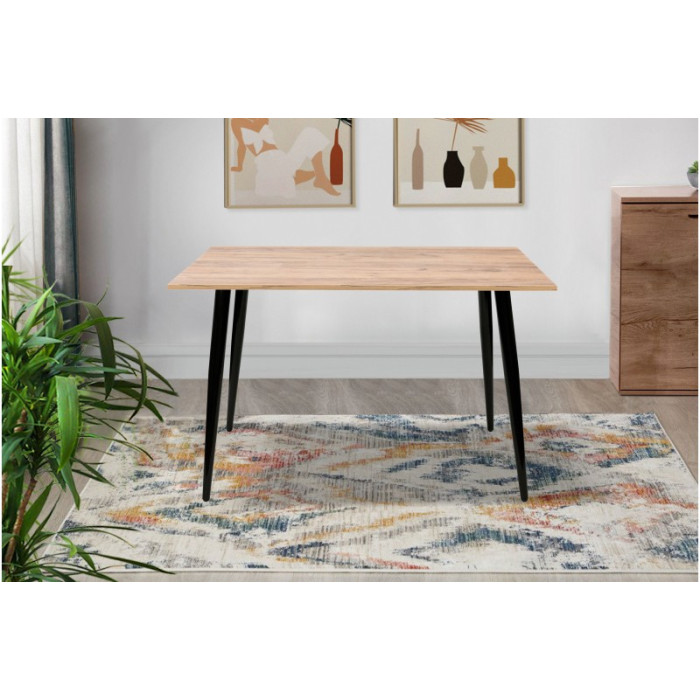 Стіл обідній Гейт (чорний/дуб крафт золотий)