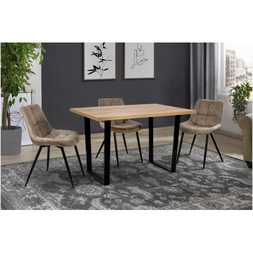 Стіл обідній Кентукі (чорний/дуб крафт золотий)