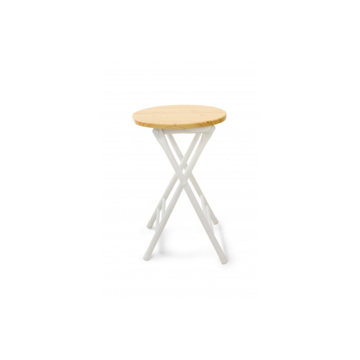 Табурет розкладний Чіп (білий/натуральний)
