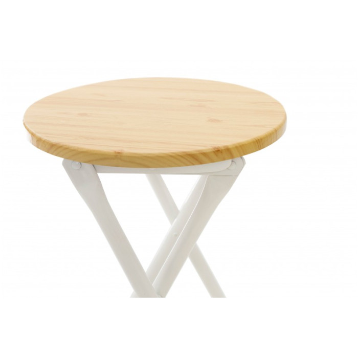 Табурет розкладний Чіп (білий/натуральний)