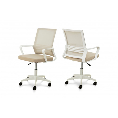 Стілець комп'ютерний Веб (білий/бежевий)