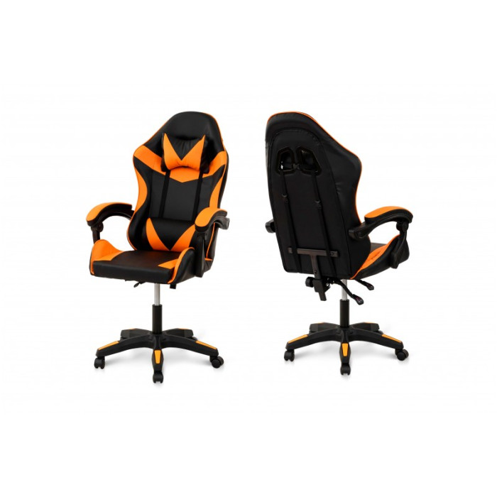 СТІЛЕЦЬ КОМП'ЮТЕРНИЙ СЛІМ (ЧОРНИЙ/Помаранчевий)