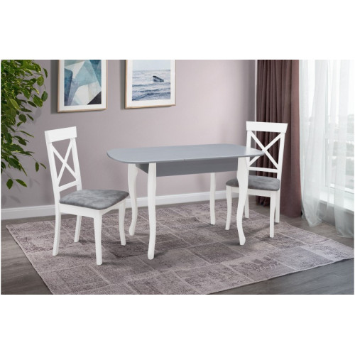 Стол обеденной кантри (серый/белый)