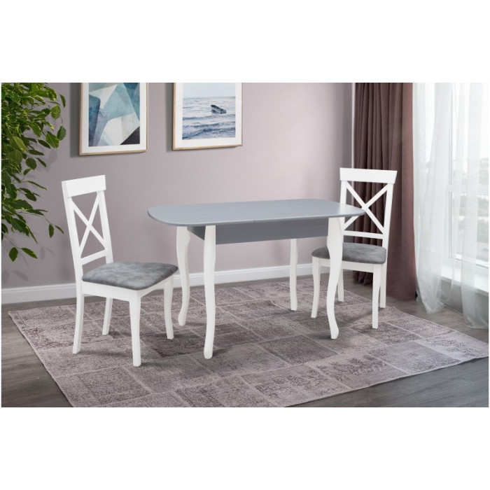 Стол обеденной кантри (серый/белый)