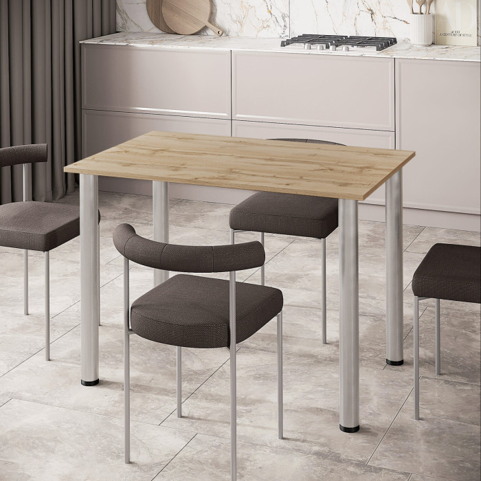 Обідній стіл на кухню або вітальню з металевими ніжками Скай