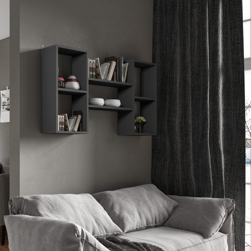 Полиця навісна для книг та декору у спальню кімнату