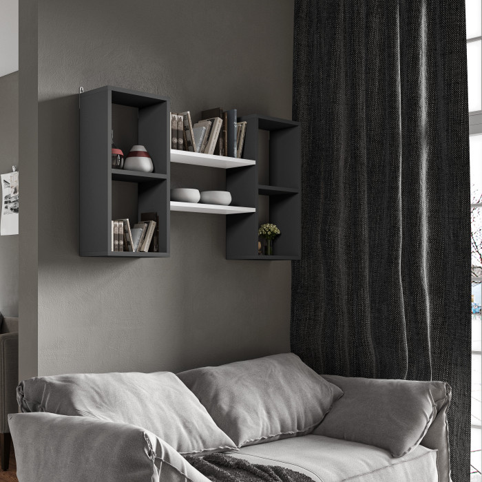 Полиця навісна для книг та декору у спальню кімнату