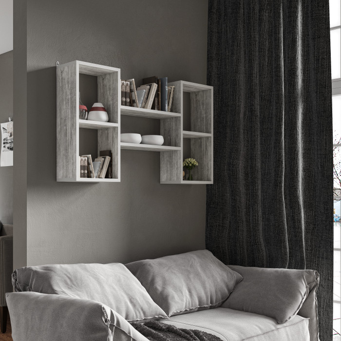 Полиця навісна для книг та декору у спальню кімнату