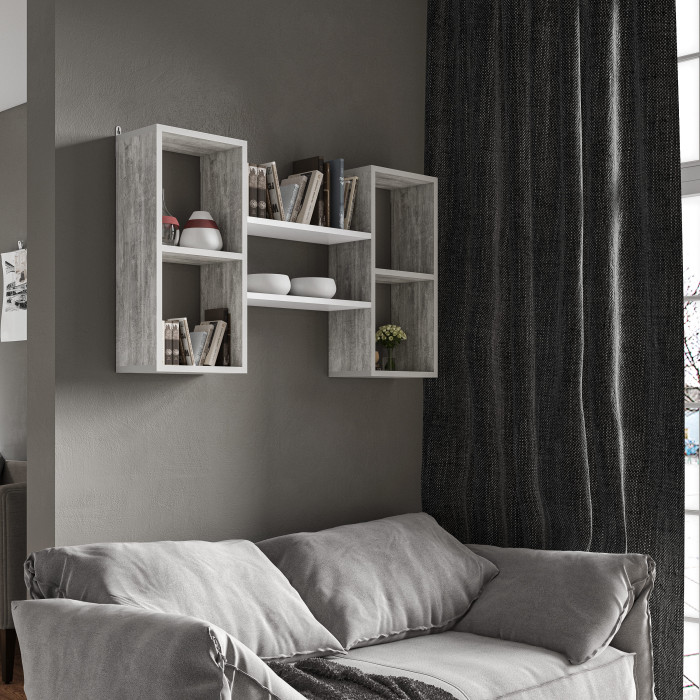 Полиця навісна для книг та декору у спальню кімнату