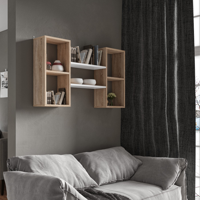 Полиця навісна для книг та декору у спальню кімнату