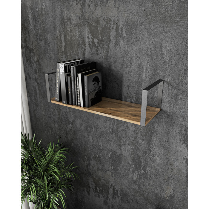 Полиця настінна для книг та декору | стиль Лофт | ширина 80 см