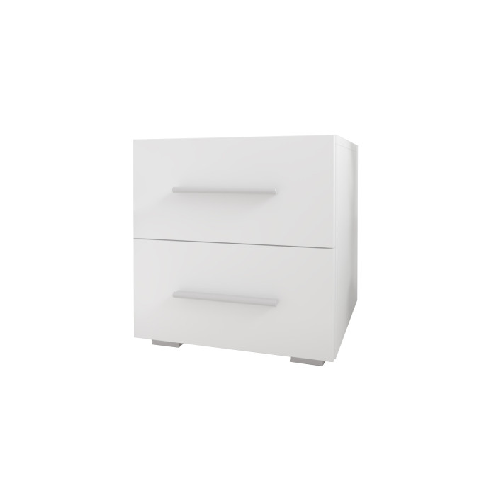 Тумба приліжкова з 2 шухлядами в спальню Біла