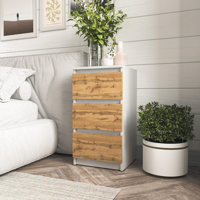 Тумба приліжкова з трьома шухлядами у спальню Антрацит