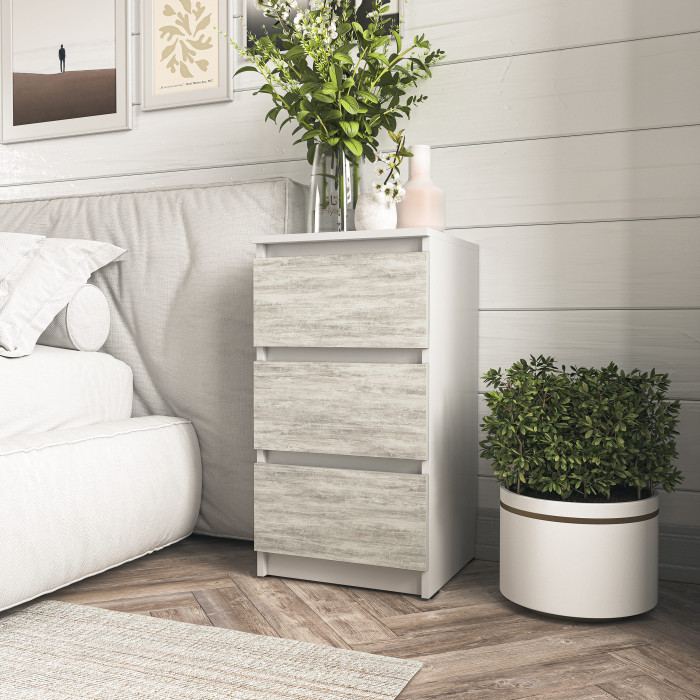 Тумба приліжкова з трьома шухлядами у спальню Антрацит