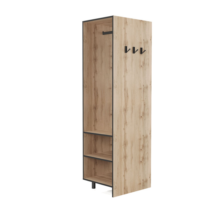 Прихожа з штангою для одягу, дзеркалом, столиком та гачками