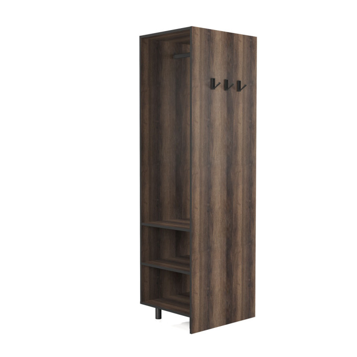 Прихожа з штангою для одягу, дзеркалом, столиком та гачками